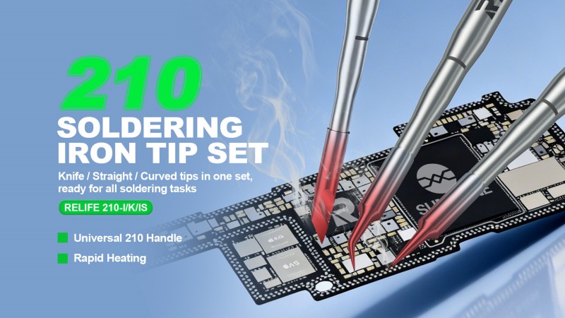 RELIFE 210 Soldering Iron Tip Set, I S K