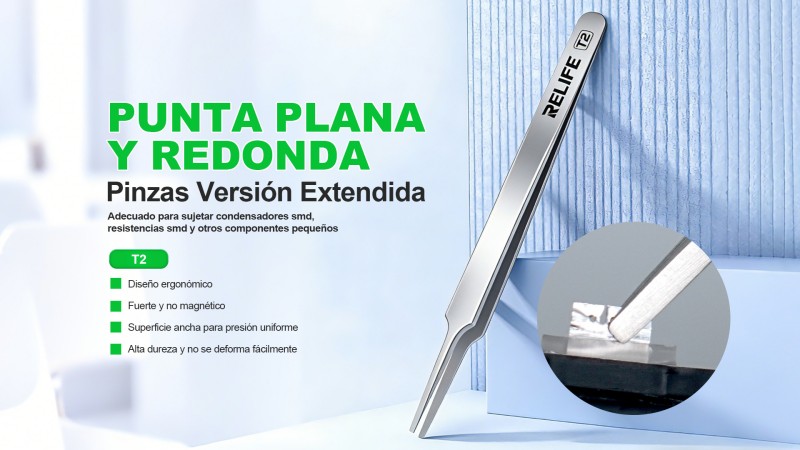 RELIFE T2  Pinzas de punta plana-redonda versión extendida